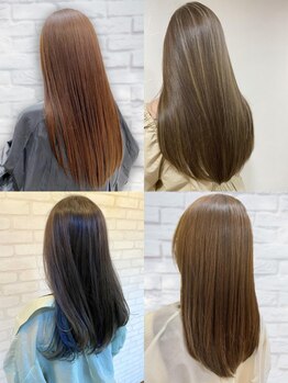 イソラブル(ISOLA-blu)の写真/ISOLA-bluのストレートはダメージレス。思わず触れたくなるような艶サラ質感のストレートにうっとり…＊