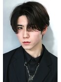ブルーブラック×センターパートxニュアンスパーマ/20代30代40代