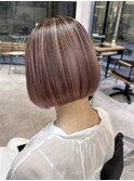 春トレンドピンクベージュとバレイヤージュで大人グラデーション