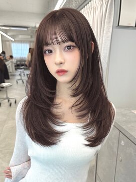 マウル ナゴヤ 名駅(MAEUL NAGOYA) 韓国前髪 くびれヘア 夏のヘアアレンジ 暗めカラー