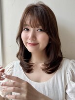 バイオレットジェム(Violet`jem) ぱっつん前髪韓国レイヤーカット内巻きショコラブラウン