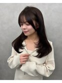 ★10代20代30代美髪ミディアムレイヤー/オリーブベージュ