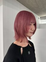 イロウ 山口どうもん店(IROW)&nbsp;ブリーチカラー/ミディアムレイヤー/ピンクアッシュ