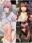 アンブレラカラーピンクベージュイメチェン前髪クールショート