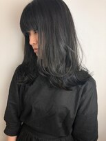 ヘア プロデュース キュオン(hair produce CUEON.) ミディアムレイヤー×ネイビーブルー