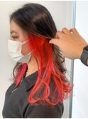 インナーカラー垢抜けカラーオレンジカラーデザインカラー