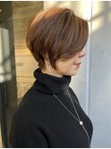 大人美人ショートボブ　立体感　40代50代