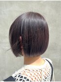 ラベンダーグレージュ×ボブ