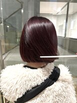 ヲタク(wotaku.)&nbsp;レッドカラーボルドーカラー赤髪ブリーチなし暖色カラーボブ