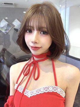 ロンドウル 熊本(Lond ulu) 大人可愛いショートボブ/ベージュ