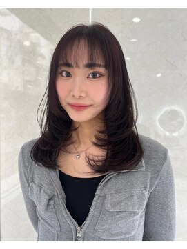 アンダーバーホワイトモデ 河内長野(_WHITE mode) ハイライトカラーミルクティーベージュレイヤーカット