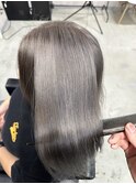 ダブルカラーブリーチカラーハイトーングレージュグレーシルバー