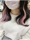 ピンク2色ミックスインナーカラー