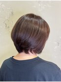 細目/ハイライト/白髪ぼかし/馴染ませハイライト/ショートボブ
