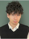 マッシュパーマ/スペインカールニュアンスパーマ/ダークアッシュ