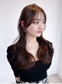 前髪カット美髪おくれ毛韓国ヘアロング_ba550411