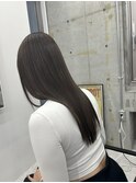 韓国顔まわりレイヤーカットグレージュオリーブベージュブラウン