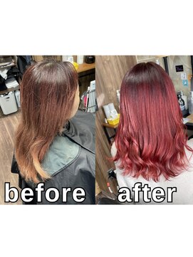 ラル(Lull) 【ワインレッドグラデーション】活性酸素除去/個室美容室/