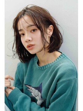 ムウ 難波(MOU) ボブクールショート前髪イメチェンピンクベージュ30代40代50代