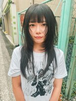アンフィグ 吉祥寺(anfig)&nbsp;黒髪×重めバングのロングウルフ