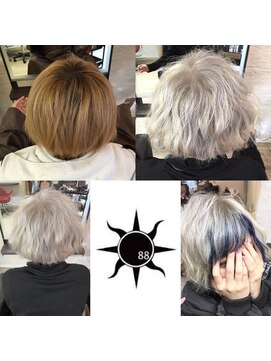 ソレイユハチジュウハチ(SOLEIL88) ホワイトカラーAND派手めインナーカラー