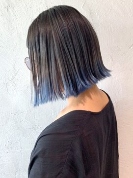 アイティー バイ アルバム 中野店(IT by ALBUM) 裾カラーボブ_オリーブカラーハイライトカラー_ba302772