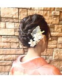 大人上品◎しっとりヘアアレンジ訪問着お着付けアップスタイル