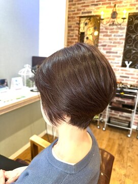 ヘアーメイクロージー 八軒店 (HAIR MAKE ROSY) 大人ショートミルクテーベージュハイライトレイヤーボブウルフ