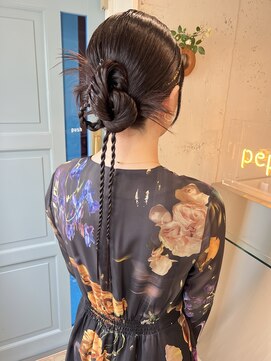 ペピンバイメルシー(pepin by merci.) ＊カチモリ編み込みアレンジ【結婚式/お呼ばれ/イベント】