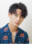 韓国センターパートコンマバングフェザーパーマニュアンスパーマ