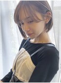 オリーブグレー/レイヤーカット/黒髪/マロンベージュ/大宮