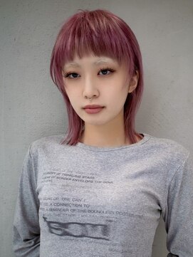 ギークス(GEEKS) 【GEEKS渋谷】ブリーチカラー/ピンク/ハッシュカット/くびれヘア