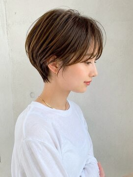 ノア 三宮店(NOA) 【NOA】丸みハンサムショートシースルーバングアッシュベージュ