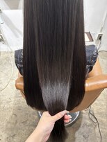 アンジュール(UNJOUR.)&nbsp;ブリーチなしカラー縮毛矯正×髪質改善×暗めブラウン艶髪ロング