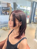 タバ ヘアー トウアン(taba hair touan)&nbsp;ハッシュレイヤー×姫カット×チェリレッド