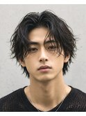 メンズロング センターパート 束間 ニュアンスパーマ