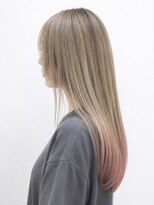 フッタ(Futta) ロングレイヤー×エンドカラーピンクベージュ
