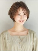大人かわいい/小顔/ハンサムショート/シースルーバング/岩井彩乃