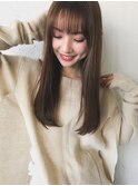 ナチュラルストレート×アッシュブラウン