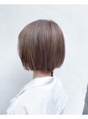 ショコラブラウン_マロンベージュ Aラインボブ かきあげ