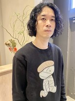 フェンヘアーアイス 中目黒(Fen.hair ici)&nbsp;スパイラルパーマツイストパーマアップバングメンズミディアム