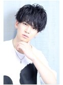 ナチュラル束感ソフトツーブロック刈り上げマッシュ