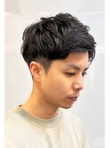 ビジネス風アイロンパーマ ナチュラル メンズパーマ