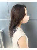 大人かわいいくすみカラーナチュラルロングウルフレイヤーカット