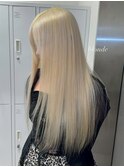 17570全頭ブリーチダブルカラーハイレイヤーカット金髪ブロンド