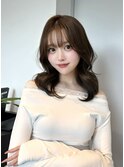 イメチェン前髪ピンクベージュニュアンスパーマ