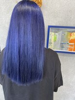 パーセント(percent)&nbsp;ネイビーブルー×艶ストレート/ブリーチ2回/枚方市駅