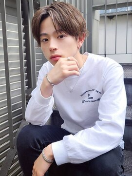 フォンズ(FONS) メンズカット センターパート ランダムパーマ　 ウェットヘア