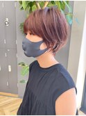 #ショートヘア #丸みショート #ローズピンク