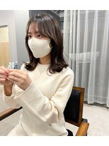 カミエ(kamie)&nbsp;＊大人可愛いミディアムヘア 顔周り 小顔バング 三宮美容室 神戸